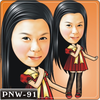 女生人像Q版漫畫PNW-91